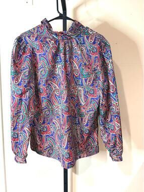 Laura Mae 14 Women's Long Sleeve Paisley Print Blouse